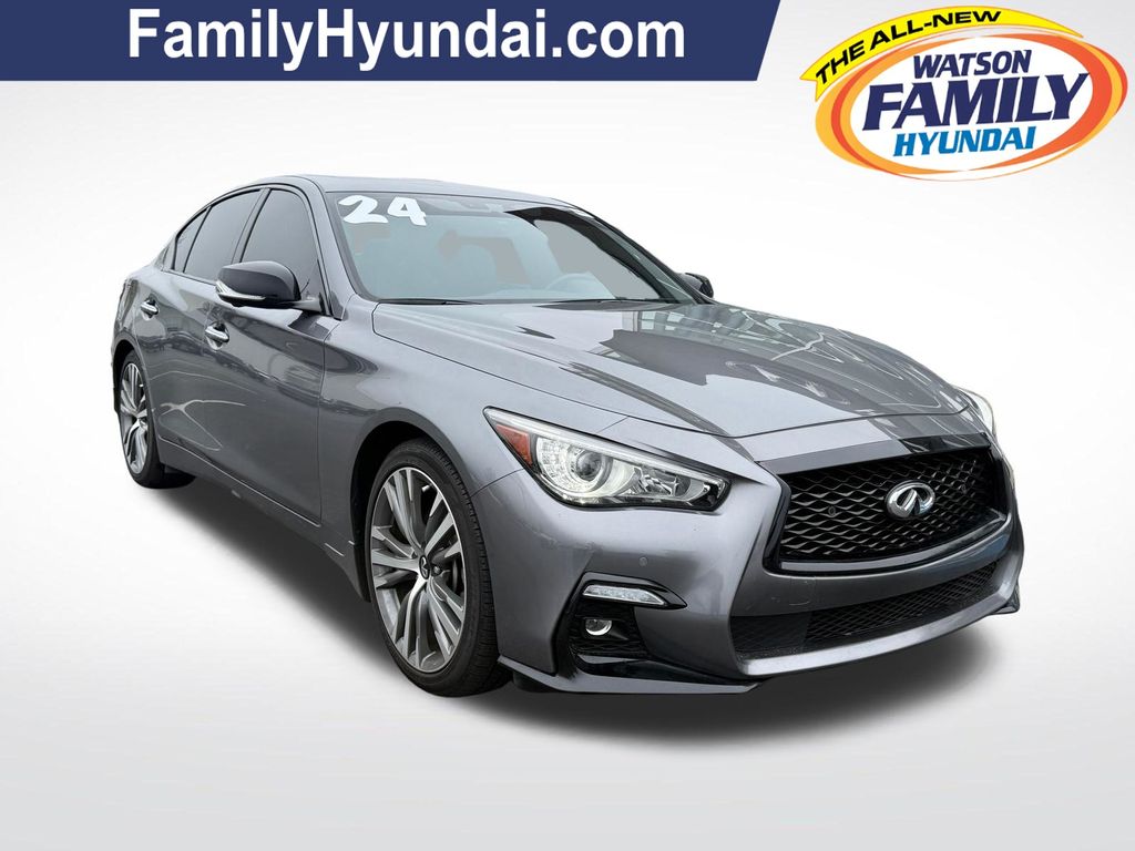 Gray (Graphite Shadow) 2024 INFINITI Q50 Sedan Rear-Wheel Drive 7-Speed Automatic Overdrive