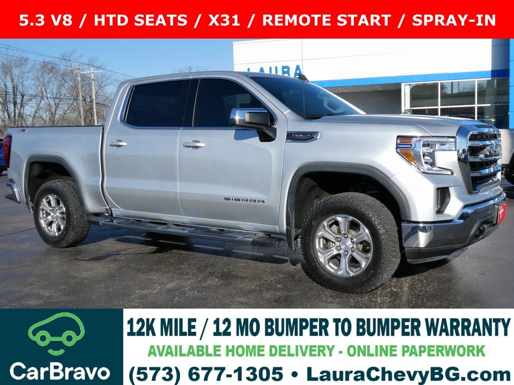 Quicksilver Metallic 2021 GMC Sierra 1500 SLE Crew Cab 4WD Pickup Truck Four-Wheel Drive 8-Speed Automatic