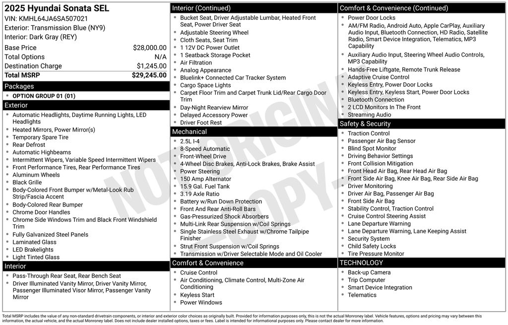 Used 2025 Blue Hyundai SEL image 2