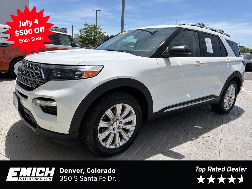 Star White Metallic Tri-Coat 2020 Ford Explorer SUV / Crossover All-Wheel Drive Automatic