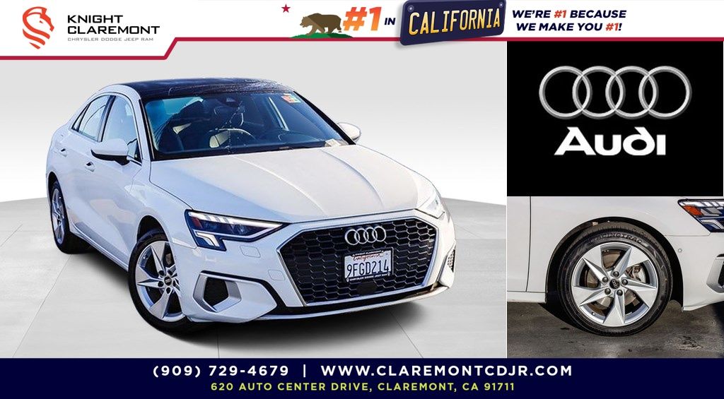 Brilliant Black 2023 Audi A3 Sedan Front-Wheel Drive 7-Speed Automatic