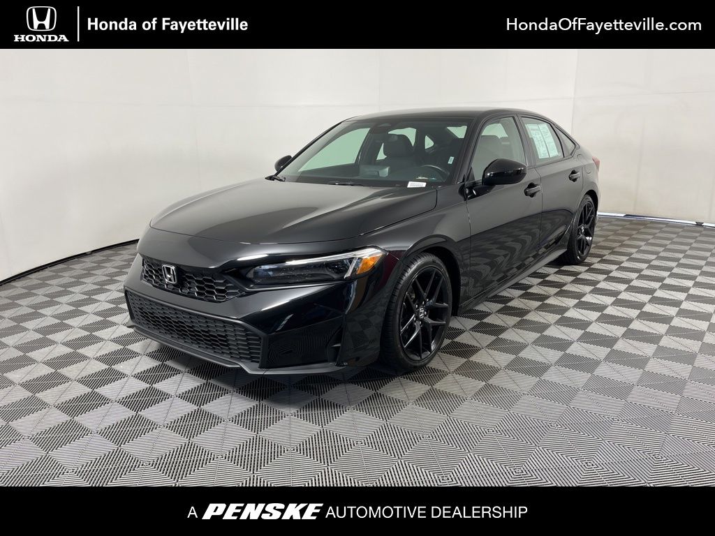 Crystal Black Pearl 2025 Honda Civic Sport FWD Sedan Front-Wheel Drive Continuously Variable Transmission