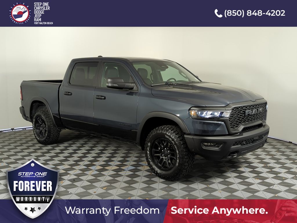 Forged Blue Metallic 2026 RAM 1500 Rebel Crew Cab 4WD Pickup Truck Four-Wheel Drive 8-Speed Automatic