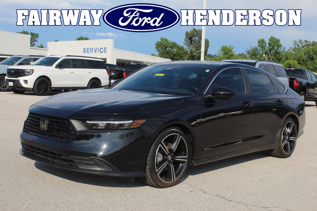 Black 2024 Honda Accord Hybrid Sport FWD Sedan Front-Wheel Drive Continuously Variable Transmission