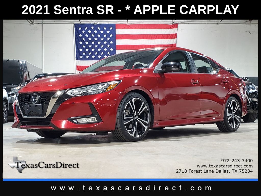 Red (Scarlet Ember Tintcoat) 2021 Nissan Sentra Sedan Front-Wheel Drive Continuously Variable Transmission