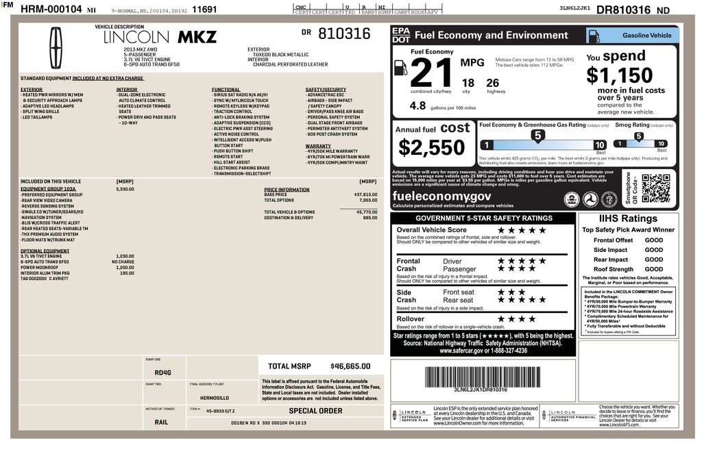 Used 2013 Black Lincoln Base image 7