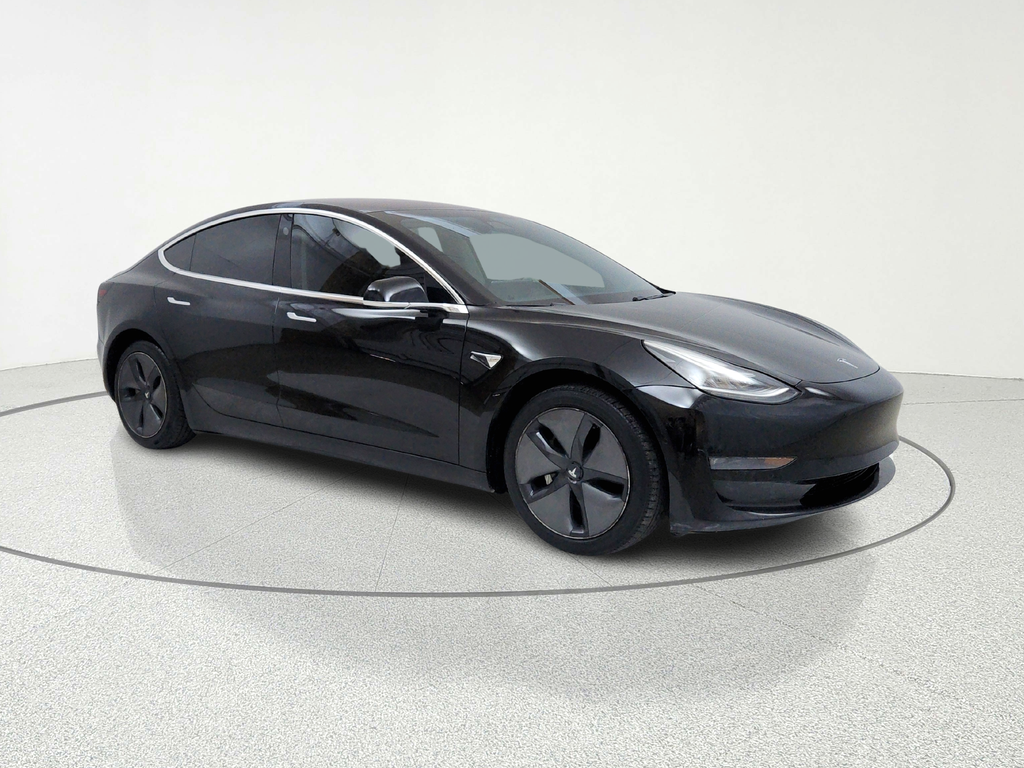 Solid Black 2018 Tesla Model 3 Long Range AWD Sedan All-Wheel Drive 1-Speed Automatic