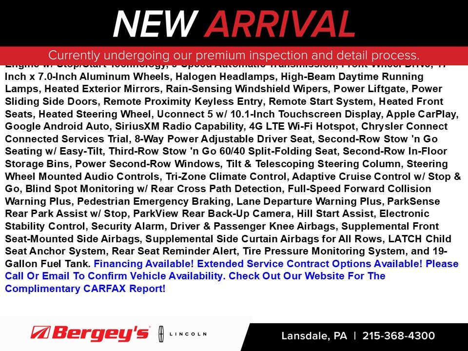 Red Hot Pearlcoat 2026 Chrysler Voyager Minivan Front-Wheel Drive 9-Speed Automatic