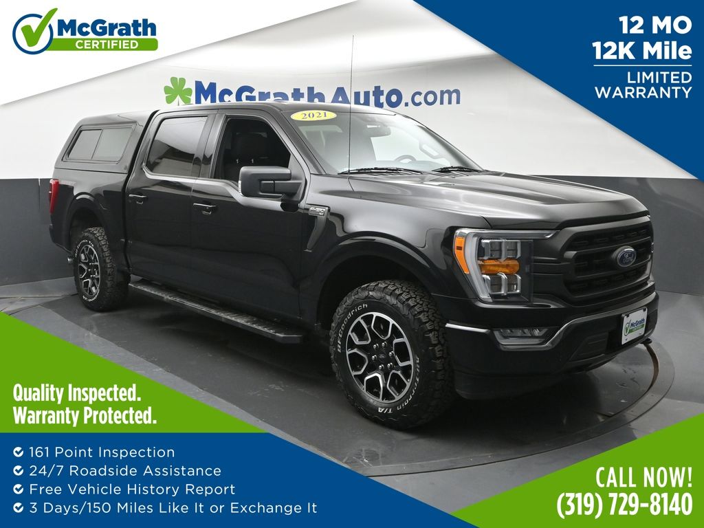 Black 2021 Ford F-150 XLT SuperCrew 4WD Pickup Truck Four-Wheel Drive Automatic