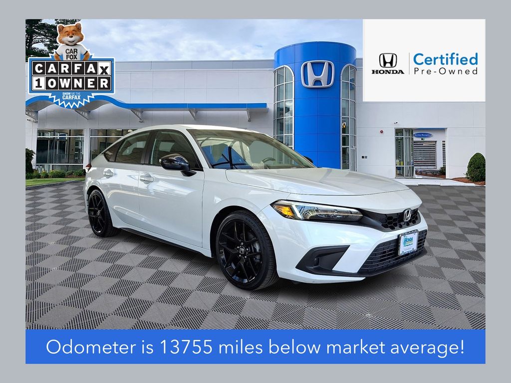 Platinum White Pearl 2023 Honda Civic Hatchback Hatchback Front-Wheel Drive Continuously Variable Transmission