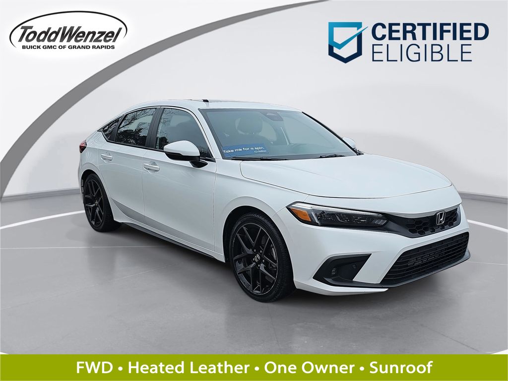 White 2023 Honda Civic Hatchback Sport Touring FWD Hatchback Front-Wheel Drive 6-Speed Manual