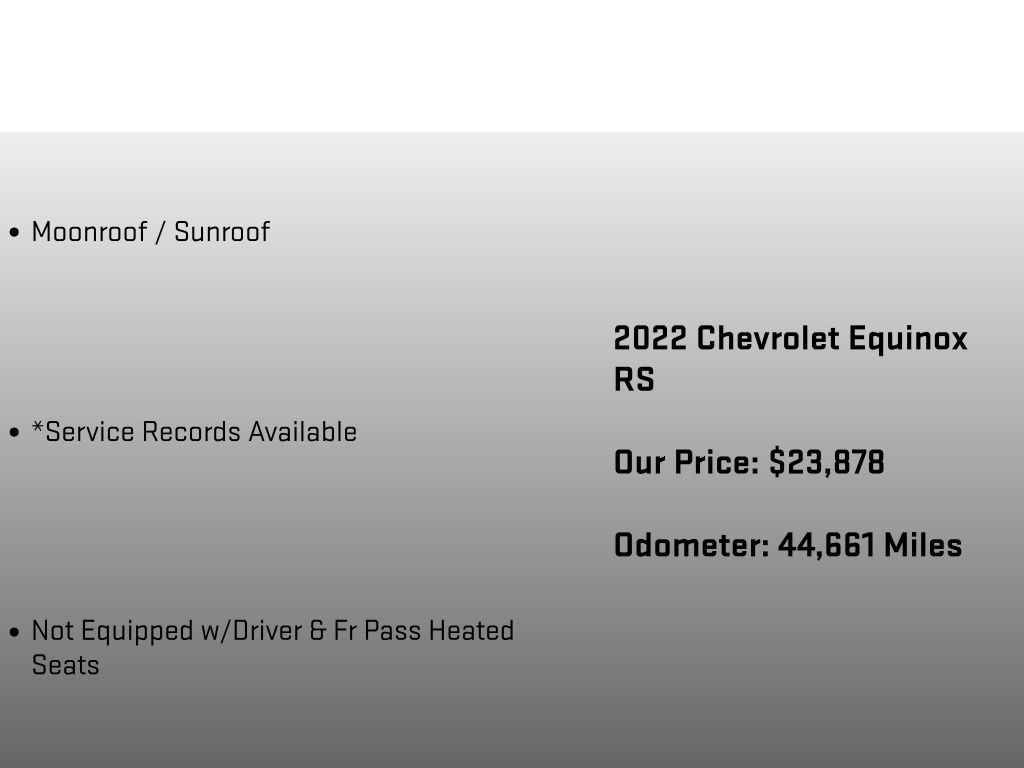 2022 Chevrolet Equinox RS White at Klick Lewis Buick Chevrolet