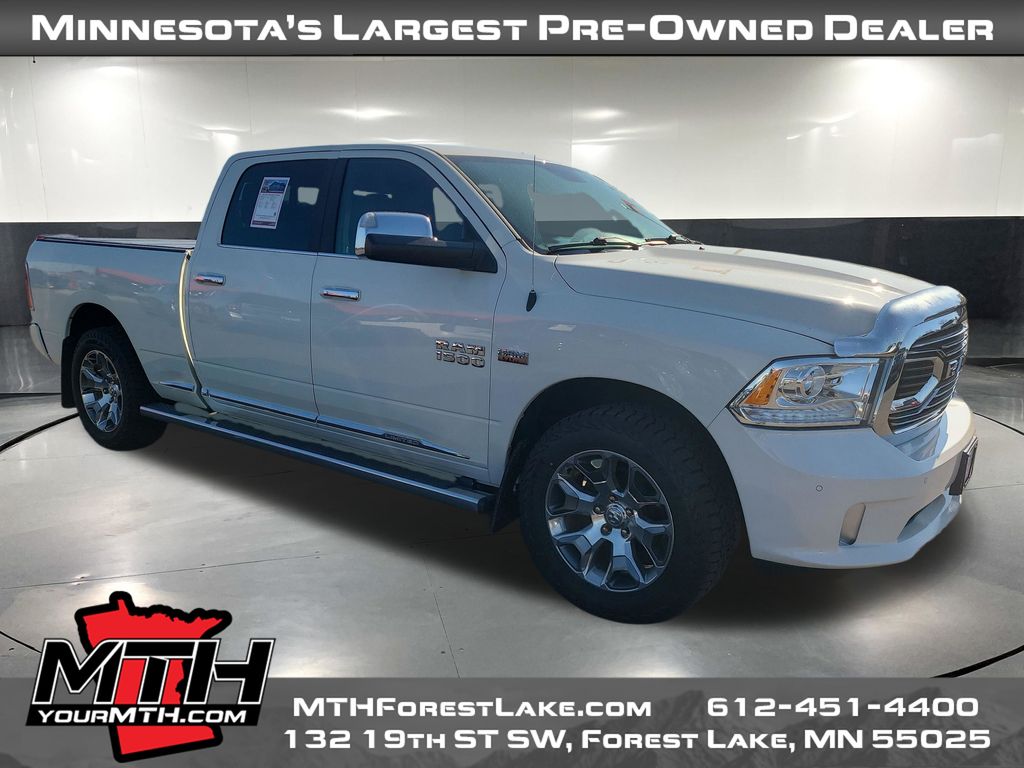 Pearl White 2017 RAM 1500 Laramie Limited Crew Cab 4WD Pickup Truck Four-Wheel Drive 8-Speed Automatic