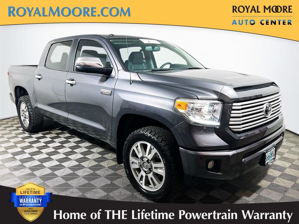 Magnetic Gray Metallic 2017 Toyota Tundra Platinum CrewMax 5.7L 4WD Pickup Truck Four-Wheel Drive 6-Speed Automatic Overdrive