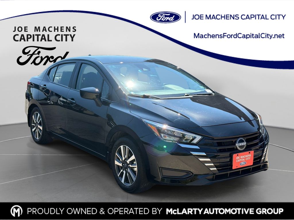 Super Black Metallic 2025 Nissan Versa Sedan Front-Wheel Drive Continuously Variable Transmission