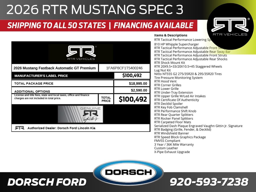 new 2026 Ford Mustang car, priced at $98,997