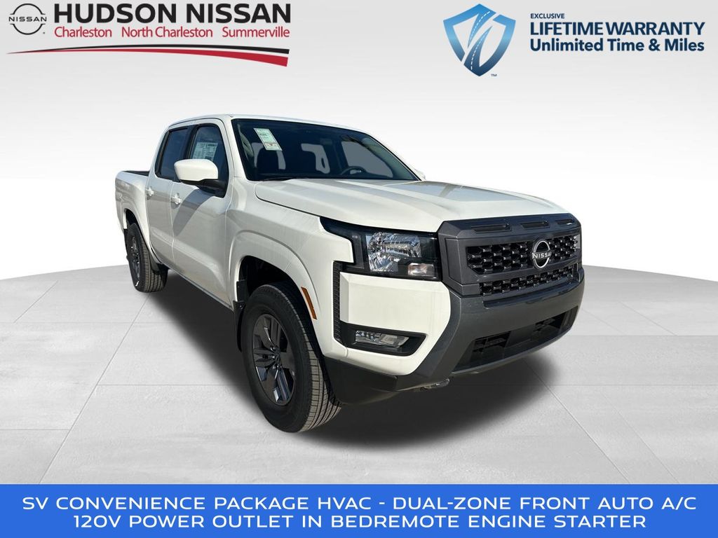 2025 Glacier White Nissan Frontier SV 4X4 Truck