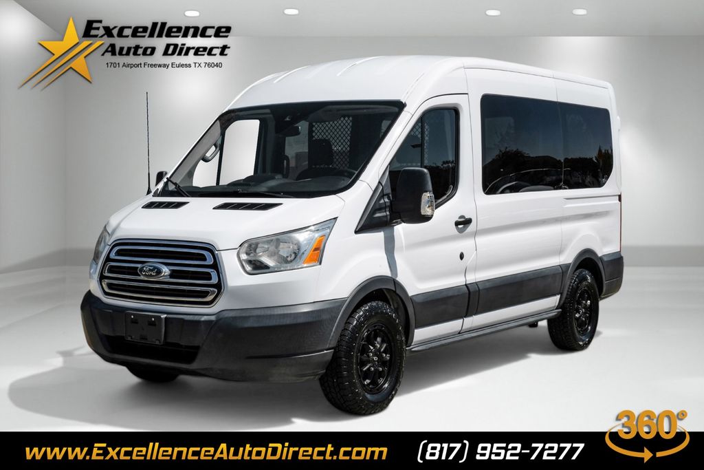 Oxford White 2015 Ford Transit Passenger 150 XLT Medium Roof RWD with Sliding Passenger-Side Door Van Rear-Wheel Drive 6-Speed Automatic Overdrive