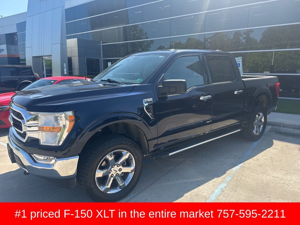Blue Metallic 2022 Ford F-150 XLT SuperCrew 4WD Pickup Truck Four-Wheel Drive Automatic