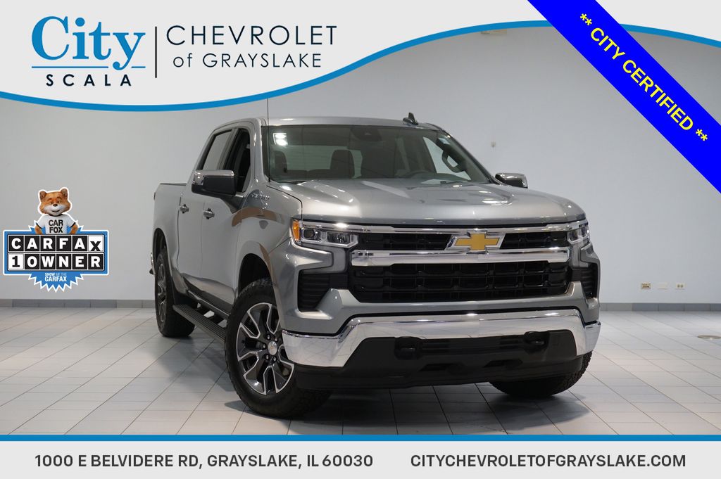 Sterling Gray Metallic 2024 Chevrolet Silverado 1500 LT Crew Cab 4WD Pickup Truck Four-Wheel Drive 8-Speed Automatic
