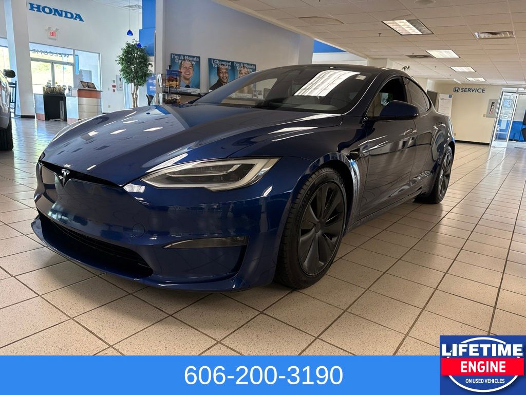 Deep Blue Metallic 2021 Tesla Model S Plaid AWD Sedan All-Wheel Drive 1-Speed Automatic