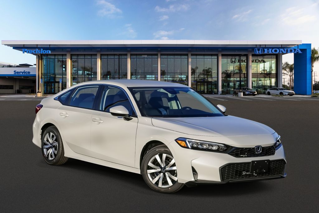 Platinum White Pearl 2026 Honda Civic Sedan Front-Wheel Drive Continuously Variable Transmission