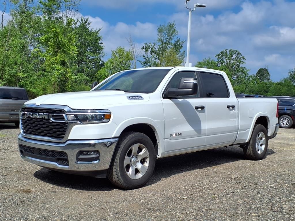 Bright White Clearcoat 2025 RAM 1500 Big Horn Crew Cab 4WD Pickup Truck Four-Wheel Drive 8-Speed Automatic
