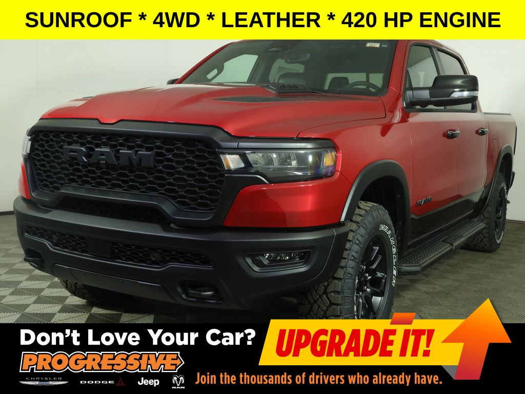 Molten Red Pearlcoat 2026 RAM 1500 Rebel Crew Cab 4WD Pickup Truck Four-Wheel Drive 8-Speed Automatic