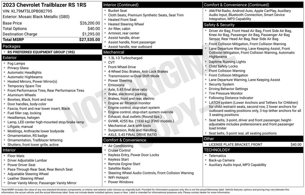 2023 Chevrolet TrailBlazer RS Black at Auto Express Mitsubishi