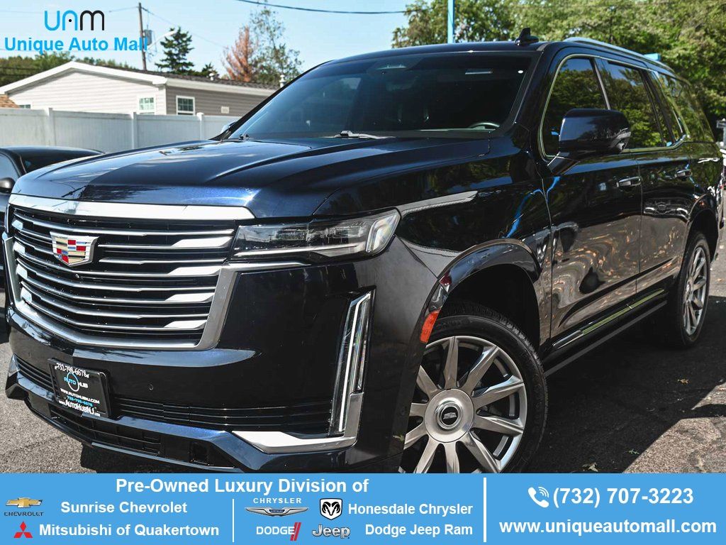 Dark Moon Blue Metallic 2022 Cadillac Escalade Premium Luxury Platinum 4WD SUV / Crossover Four-Wheel Drive Automatic