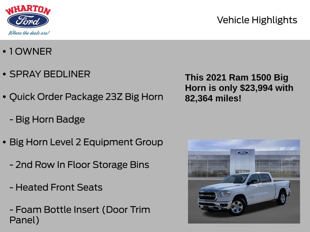 2021 Ram 1500 Big Horn/Lone Star White at Autostrade