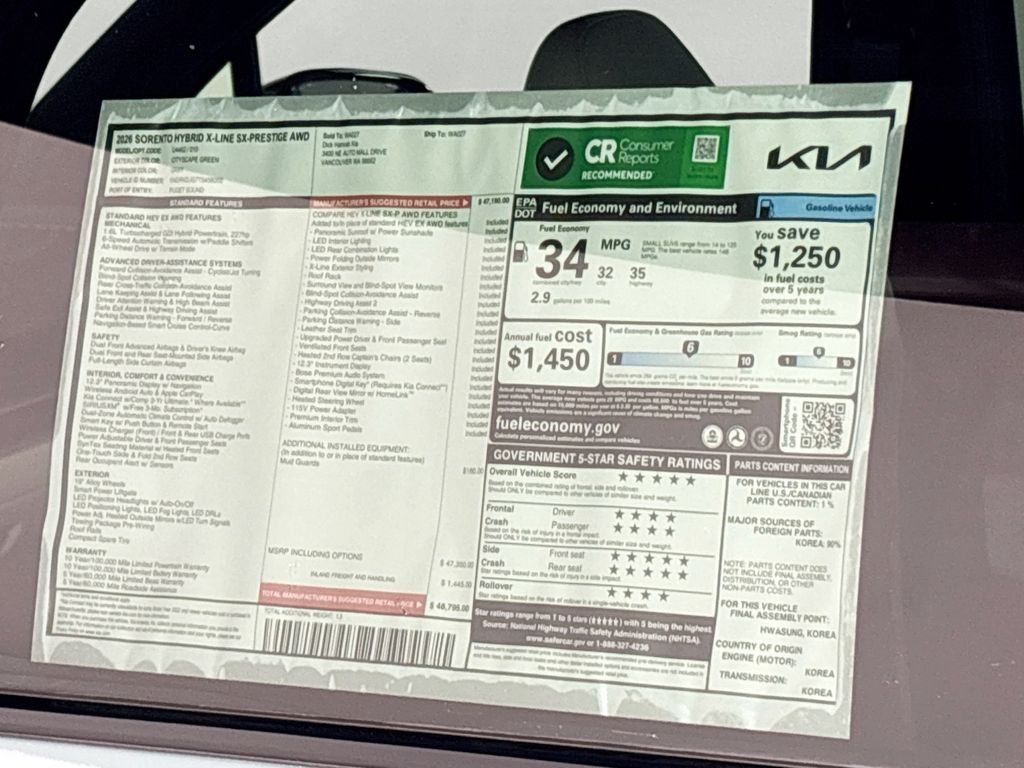 2026 Kia Sorento Hybrid X-Line SX Prestige