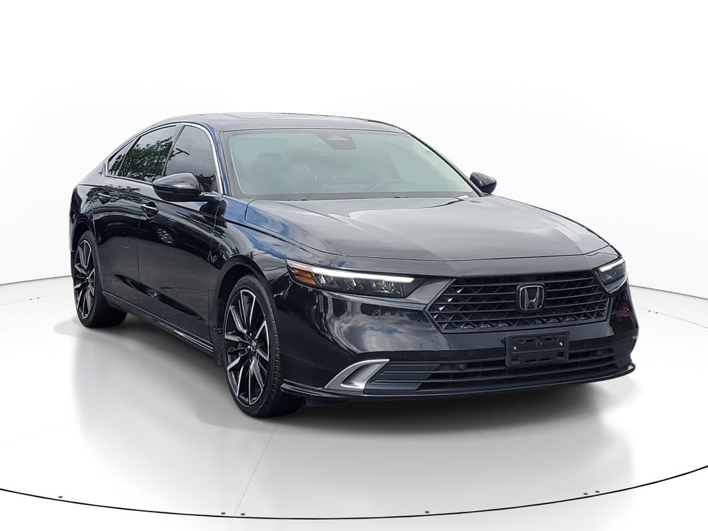 Black 2024 Honda Accord Hybrid Sedan Front-Wheel Drive Continuously Variable Transmission