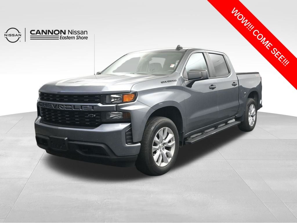 Gray (Satin Steel Metallic) 2020 Chevrolet Silverado 1500 Custom Crew Cab 4WD Pickup Truck Four-Wheel Drive 6-Speed Automatic Overdrive