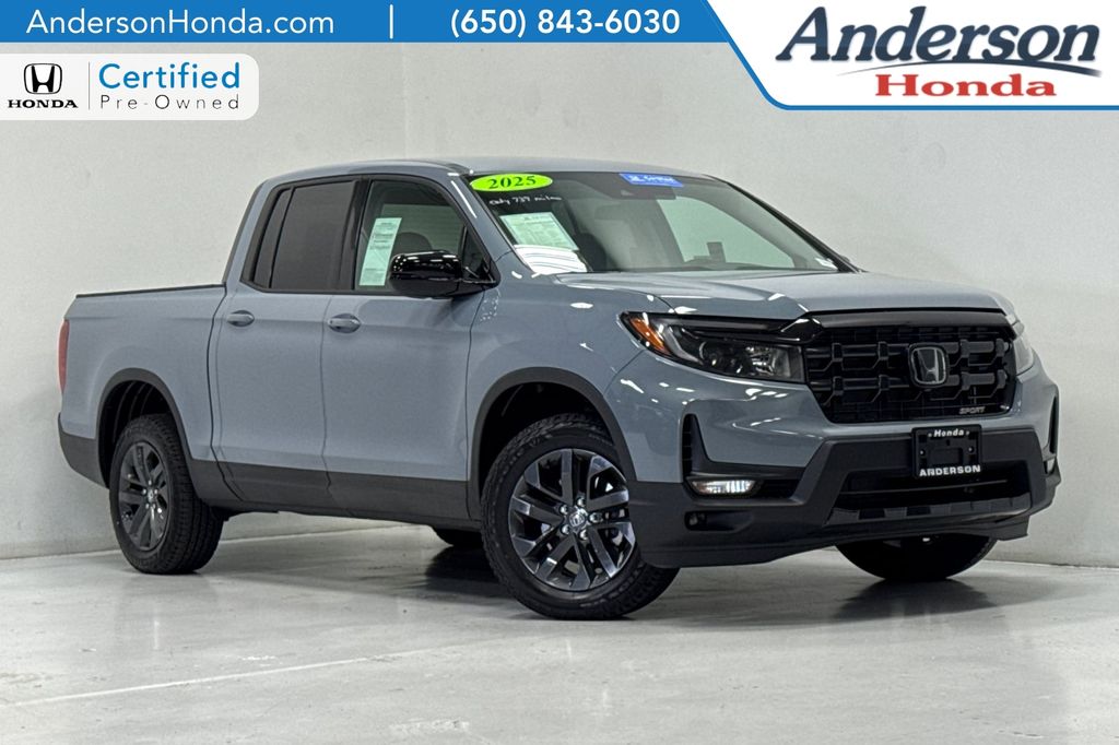 Crystal Black Pearl 2025 Honda Ridgeline Pickup Truck All-Wheel Drive 9-Speed Automatic