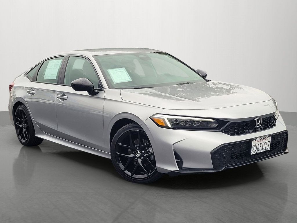 Silver 2025 Honda Civic Sedan Front-Wheel Drive Continuously Variable Transmission