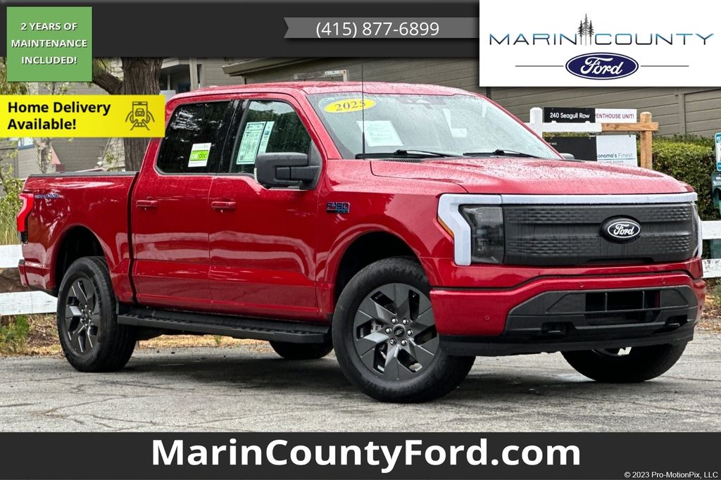 Rapid Red Metallic Tinted Clearcoat 2025 Ford F-150 Lightning Flash SuperCrew AWD Pickup Truck All-Wheel Drive Automatic