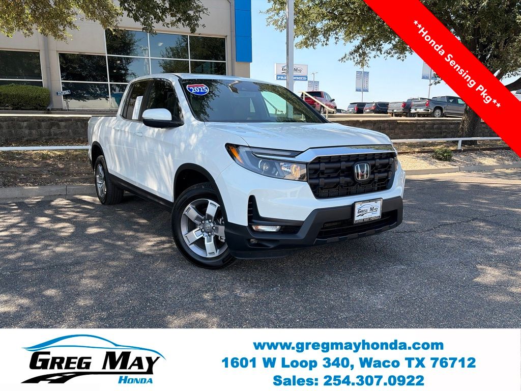 Platinum White Pearl 2025 Honda Ridgeline Pickup Truck All-Wheel Drive 9-Speed Automatic