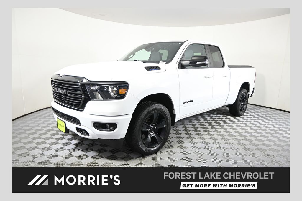 Bright White Clearcoat 2021 RAM 1500 Pickup Truck Four-Wheel Drive 8-Speed Automatic