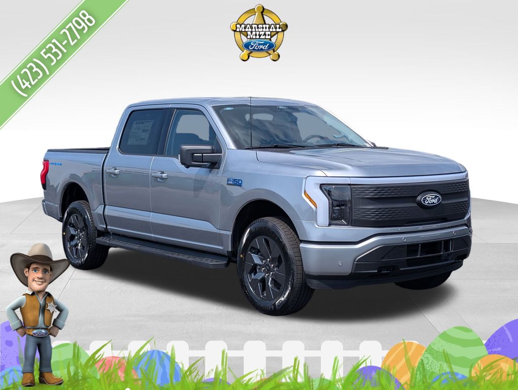 Iconic Silver Metallic 2025 Ford F-150 Lightning Flash SuperCrew AWD Pickup Truck All-Wheel Drive Automatic