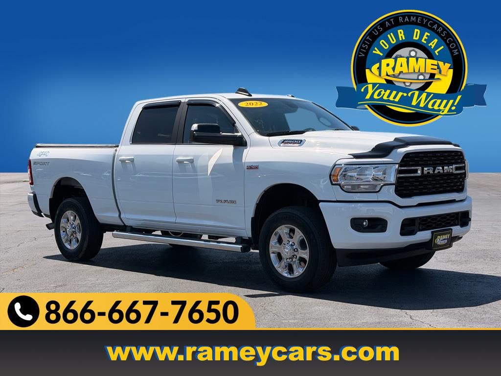 Bright White Clearcoat 2022 RAM 2500 Big Horn Crew Cab 4WD Pickup Truck Four-Wheel Drive 8-Speed Automatic