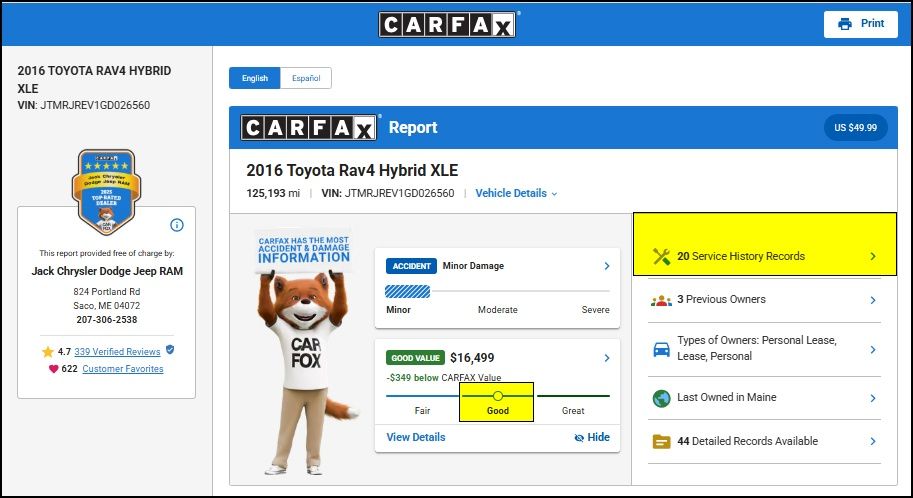 Used 2016 Toyota RAV4 Hybrid SUV