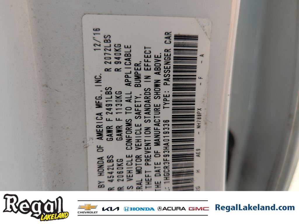 used 2017 Honda Accord car, priced at $13,991