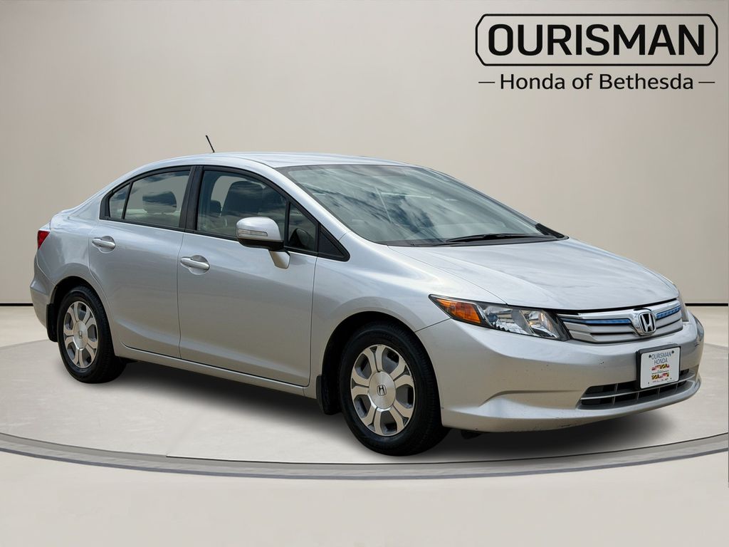 Silver 2012 Honda Civic Hybrid Sedan Front-Wheel Drive Continuously Variable Transmission