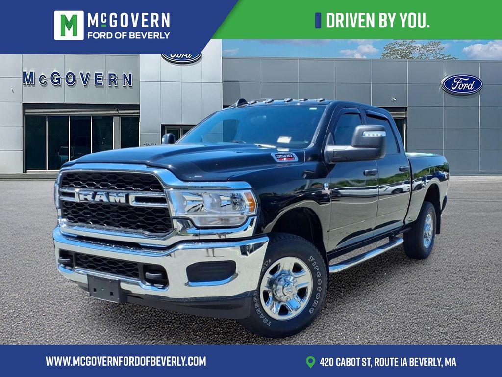 Diamond Black Crystal Pearlcoat 2024 RAM 3500 Tradesman Crew Cab 4WD Pickup Truck Four-Wheel Drive 6-Speed Automatic