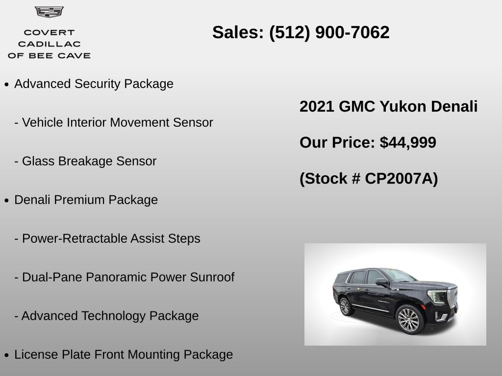 Used Car 2021 Gmc Yukon  Denali For Sale Under $50,000 In Austin, Texas
