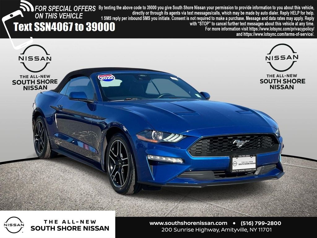 Atlas Blue Metallic 2022 Ford Mustang EcoBoost Premium Convertible RWD Convertible Rear-Wheel Drive Automatic