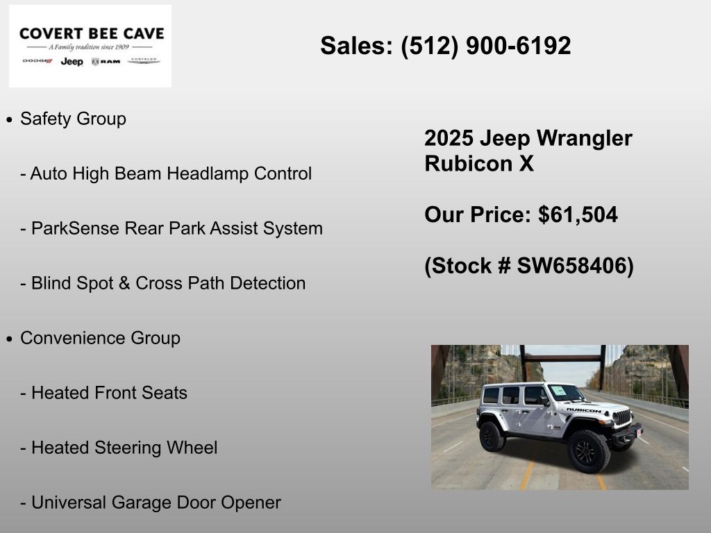 New Car 2025 Jeep Wrangler  Rubicon For Sale Under $70,000 In Austin, Texas