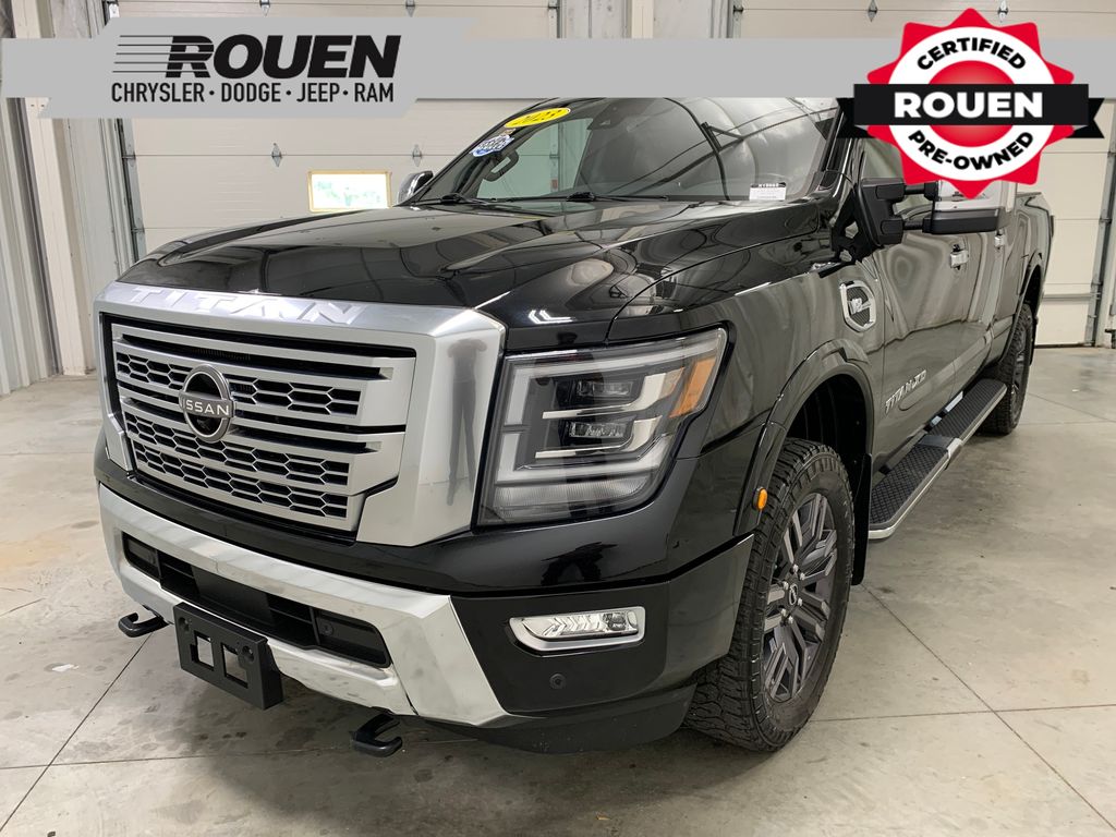 Super Black 2023 Nissan Titan Pickup Truck Four-Wheel Drive 