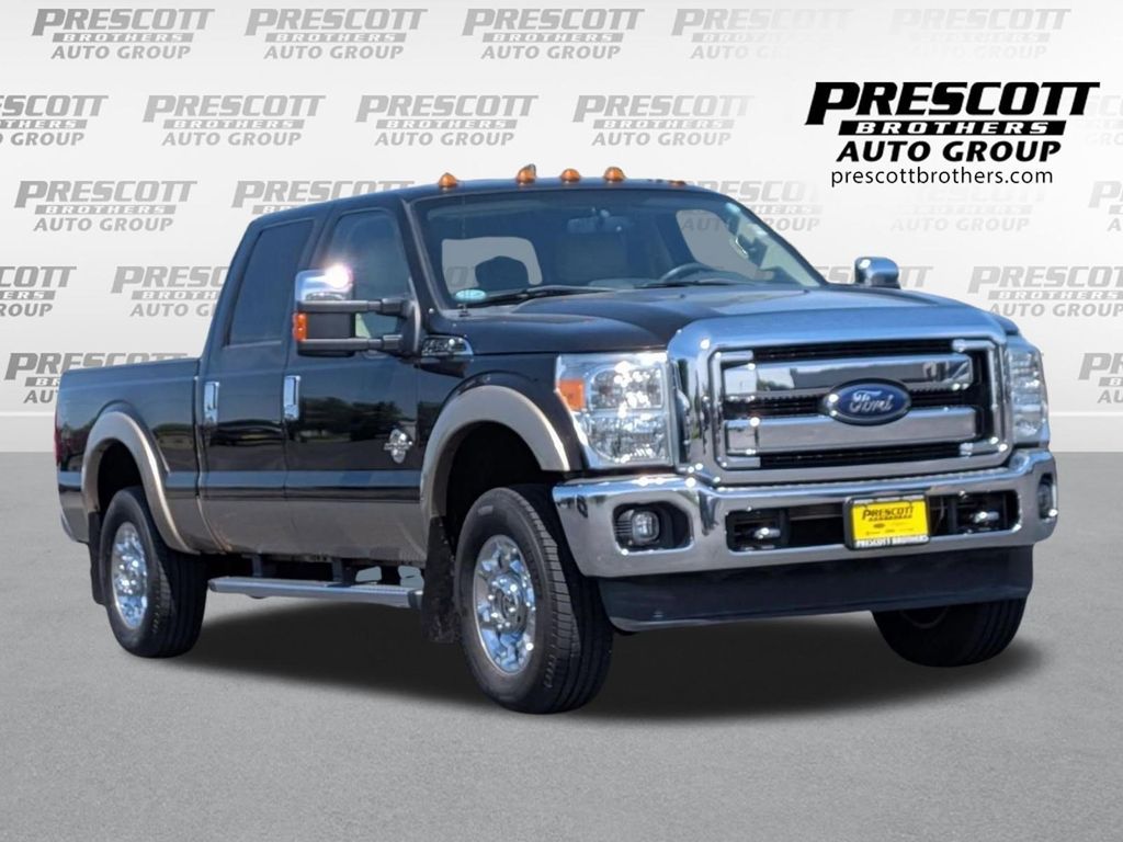 Brown (Beige) 2013 Ford F-250 Super Duty Lariat Crew Cab 4WD Pickup Truck Four-Wheel Drive 6-Speed Automatic